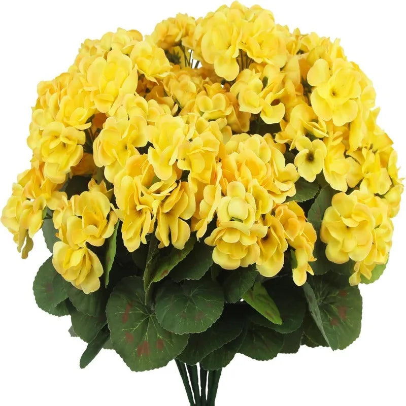 Artificial Begonia Geranium Silk Flowers Bulk