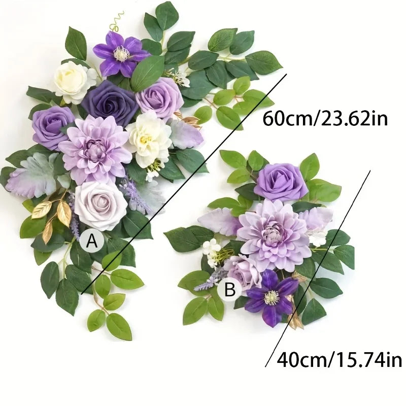Artificial Rose Wedding Arch Flowers  (2PCS) – Silk Floral Wedding Arch