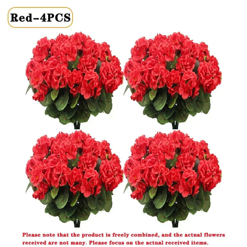 1-8PCS UV Resistant Artificial Begonia Flowers – Realistic Faux Outdoor Flower Heads for Garden, Porch, Patio, Wedding Decor & Floral Arrangements