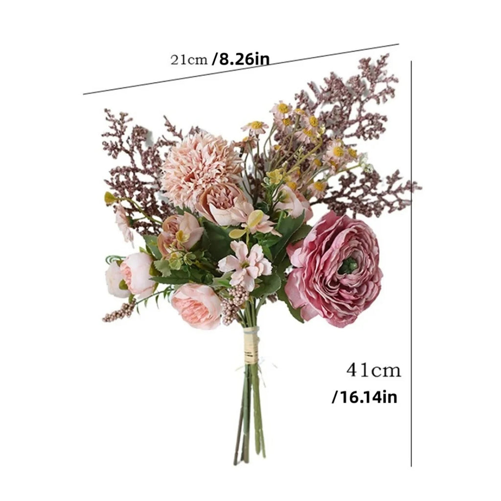 Autumn Artificial Rose Bouquet – Realistic Faux Wedding Flowers