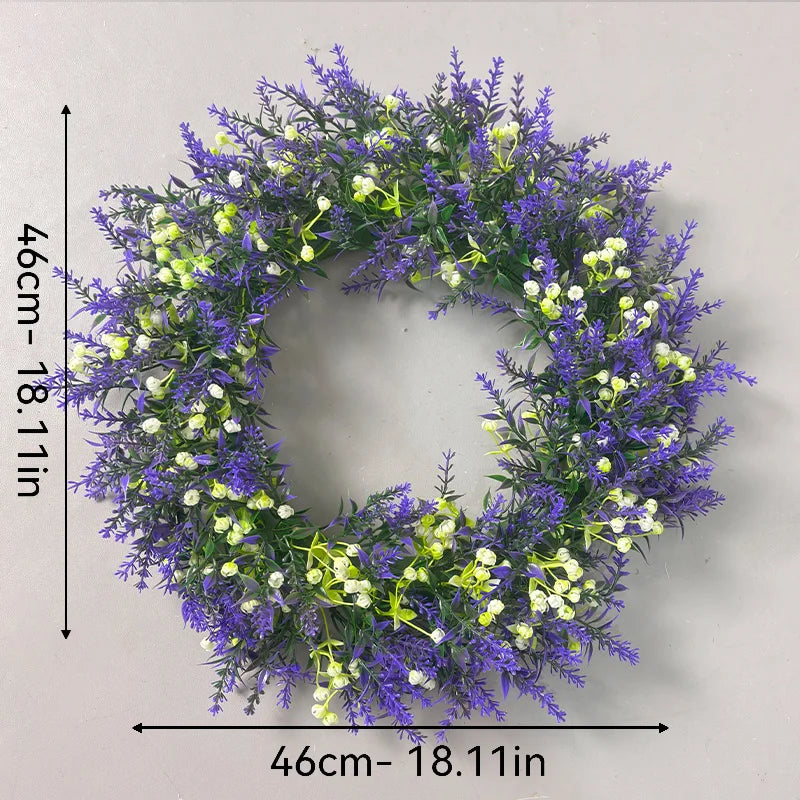 Artificial Lavender Wreath Set – Hanging Lavender Wreaths for Indoor/Outdoor