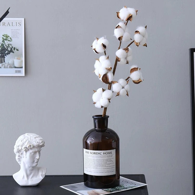 Artificial Cotton Flower Branches Bulk – Natural Look Faux Cotton Stems