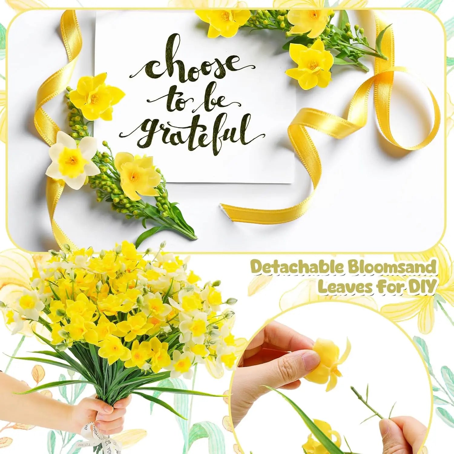 Artificial Daffodil Silk Flower Bouquet