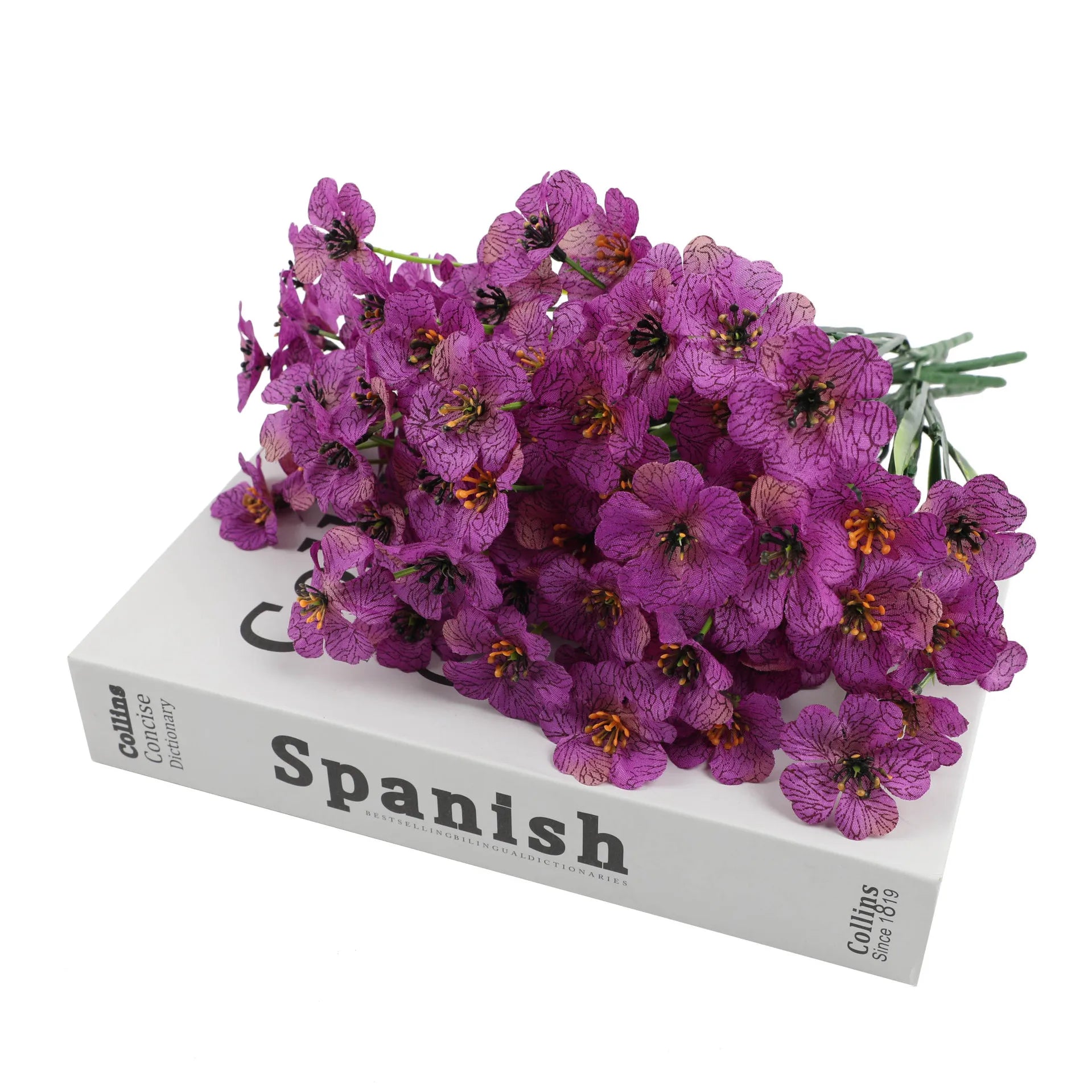 UV Resistant Artificial Purple Spring Flowers – Faux Plastic Outdoor Plants for Garden Beds, Patio Decor, Home Landscaping, and Car Decoration