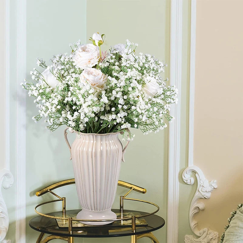 63cm Artificial Baby’s Breath Bouquet – 108 Heads Gypsophila Faux Flowers for Wedding Decor, DIY Floral Arrangements, Home Centerpieces, Party Decorations