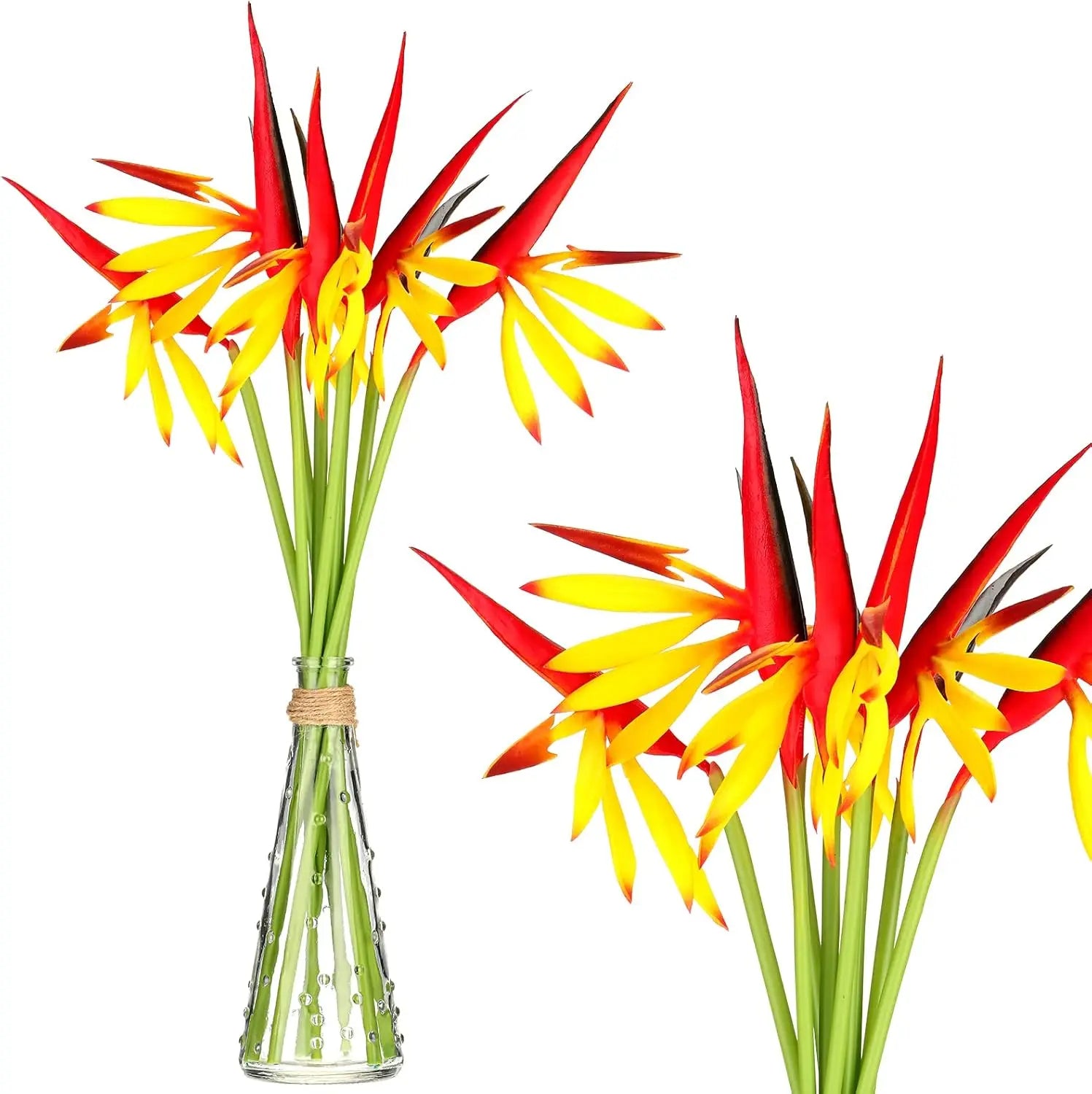 10PCS Artificial Bird of Paradise Flowers Bulk – 22 Inch Faux Strelitzia Stems