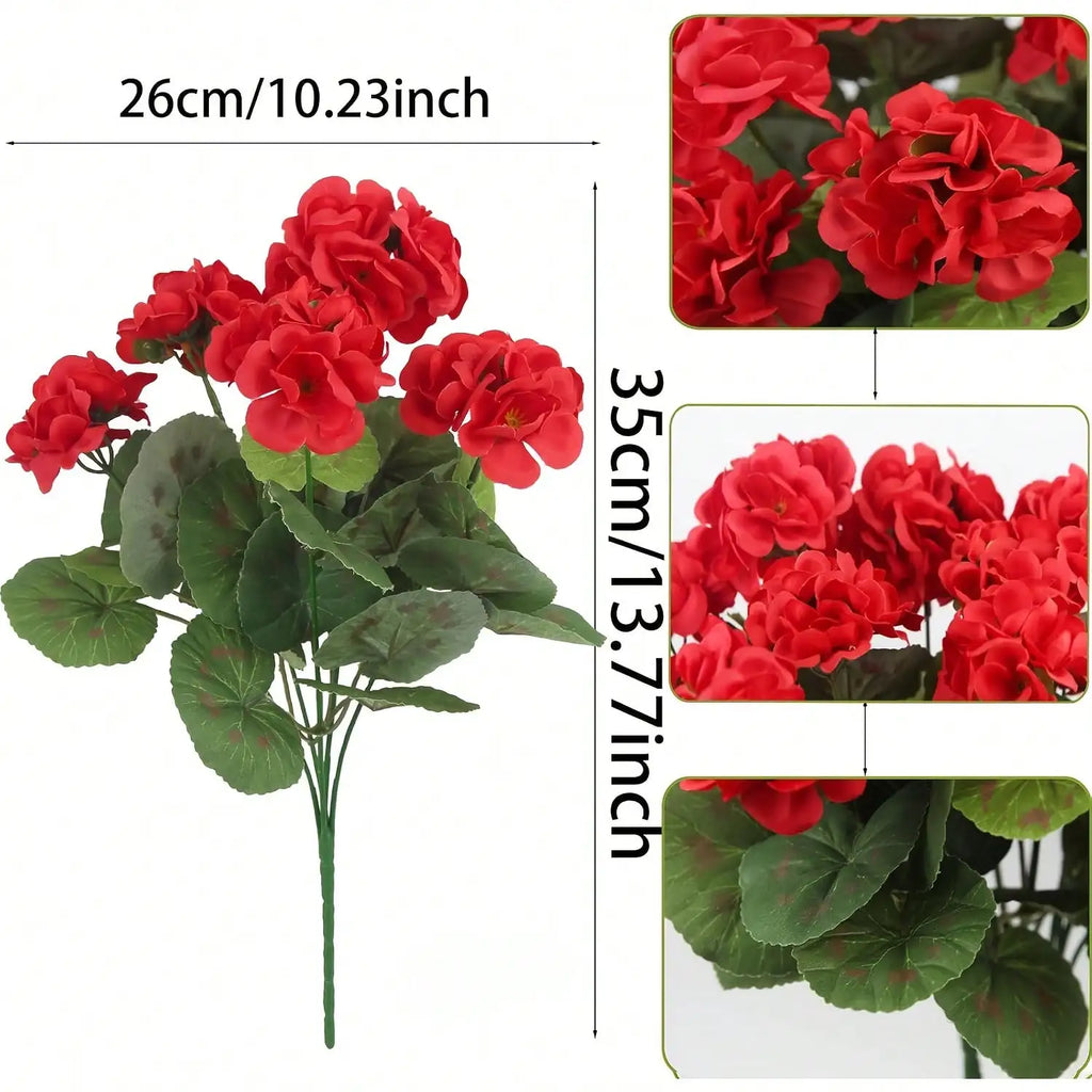 Artificial Hanging Flowers with Green Foliage – Faux Flower Branches for Indoor Outdoor Garden Decor, Porch, Patio, Window Boxes & Hanging Planters (1/2/4PCS Sets)