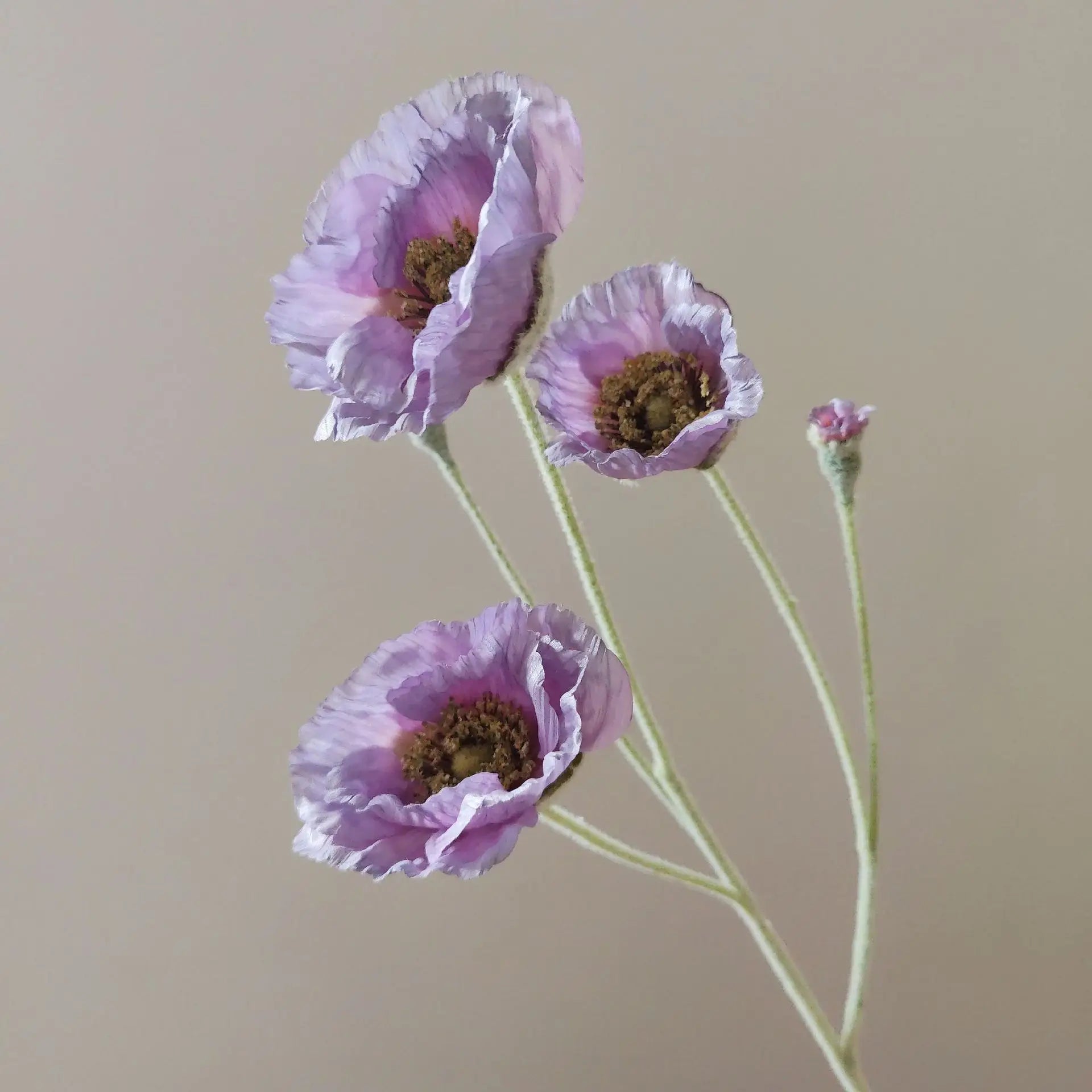 Artificial Poppy Stems – 65cm Long Faux Flowers for Wedding, DIY Decor