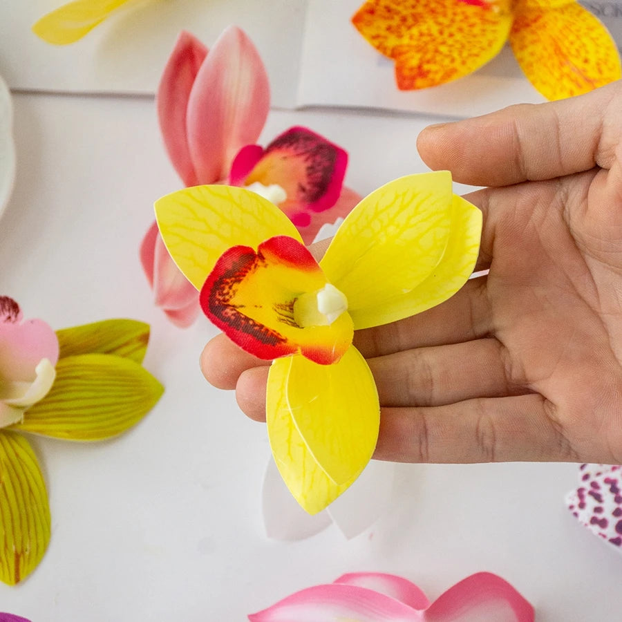 Artificial Orchid Flower Heads (50/100pcs) – Silk