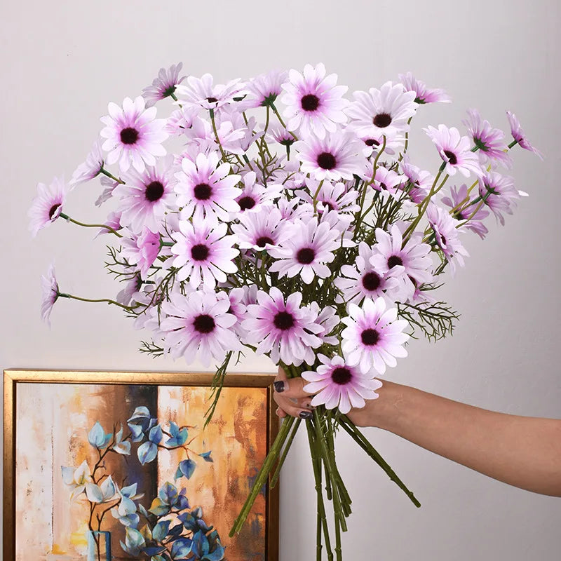 Artificial White Daisy Bouquet – Bulk Silk Faux Daisies (Set of 3/5/10)