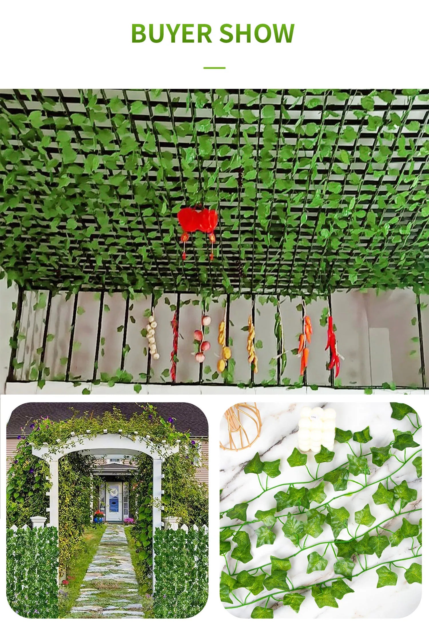 200cm Hanging Artificial Ivy Garland Bulk – Silk Leaf Creeper Greenery