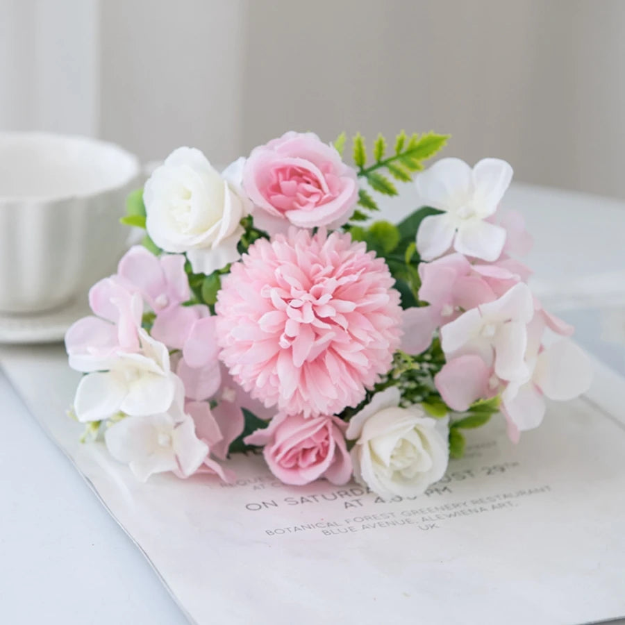 Artificial Rose & Chrysanthemum Bouquet