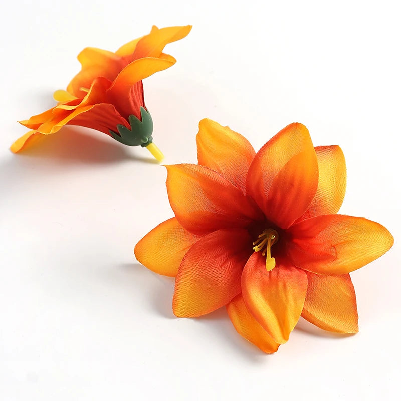Artificial Silk Flower Heads Bulk (5/10PCS) – Artificial Carnation/Lily Flowers