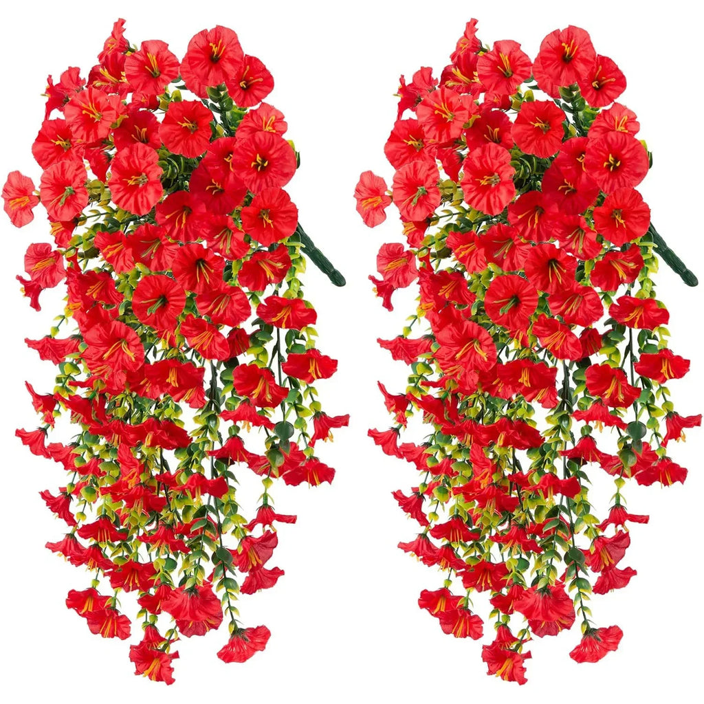 Artificial Hanging Flowers & Plants – UV Resistant Mixed Color Faux Flower Garland for Easter 2025, Wedding Decor, Home, Room & Outdoor Decoration