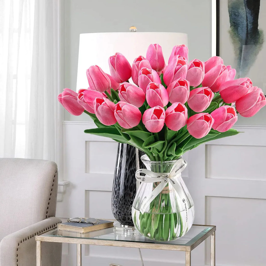 Real Touch Artificial Tulip Flowers Bulk (10/30pcs) – Premium Latex Faux Tulips