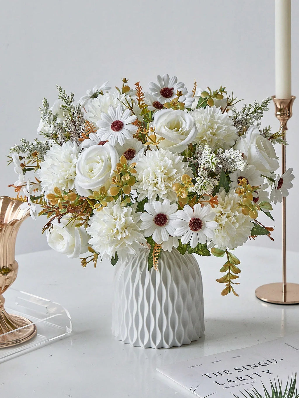 Artificial Rose & Daisy Bouquet 1/3PCS – Silk Fake Flowers
