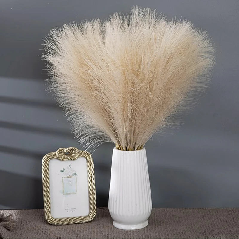 Artificial Pampas Grass Boho Bouquet Bulk (5–10 PCS) – Faux Reed Grass Stems