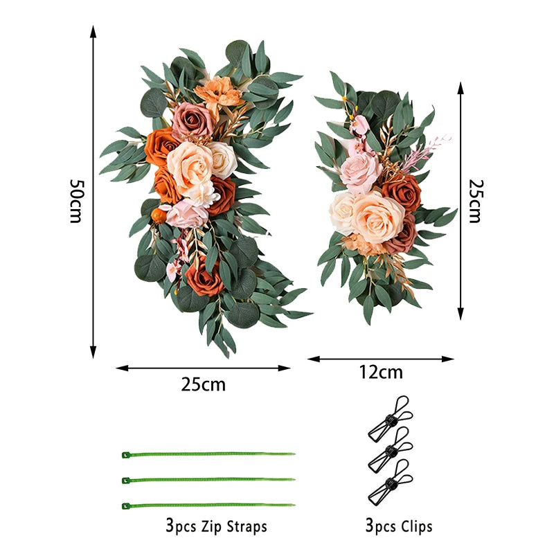 Artificial Rose Welcome Sign Floral Set Bulk (2PCS) – Wedding Decor