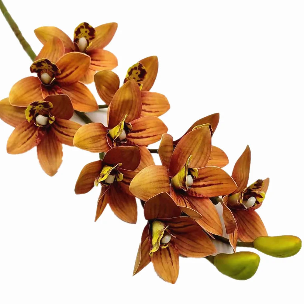 Artificial Real Touch Orchid Plant – 10 Head PU Tropical Orchid Stem