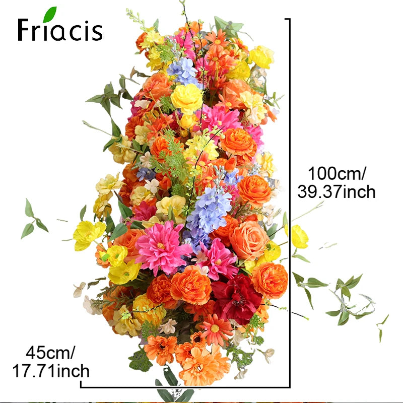 Artificial Rose & Delphinium Arch Arrangement Bulk – Silk Floral Backdrop Row