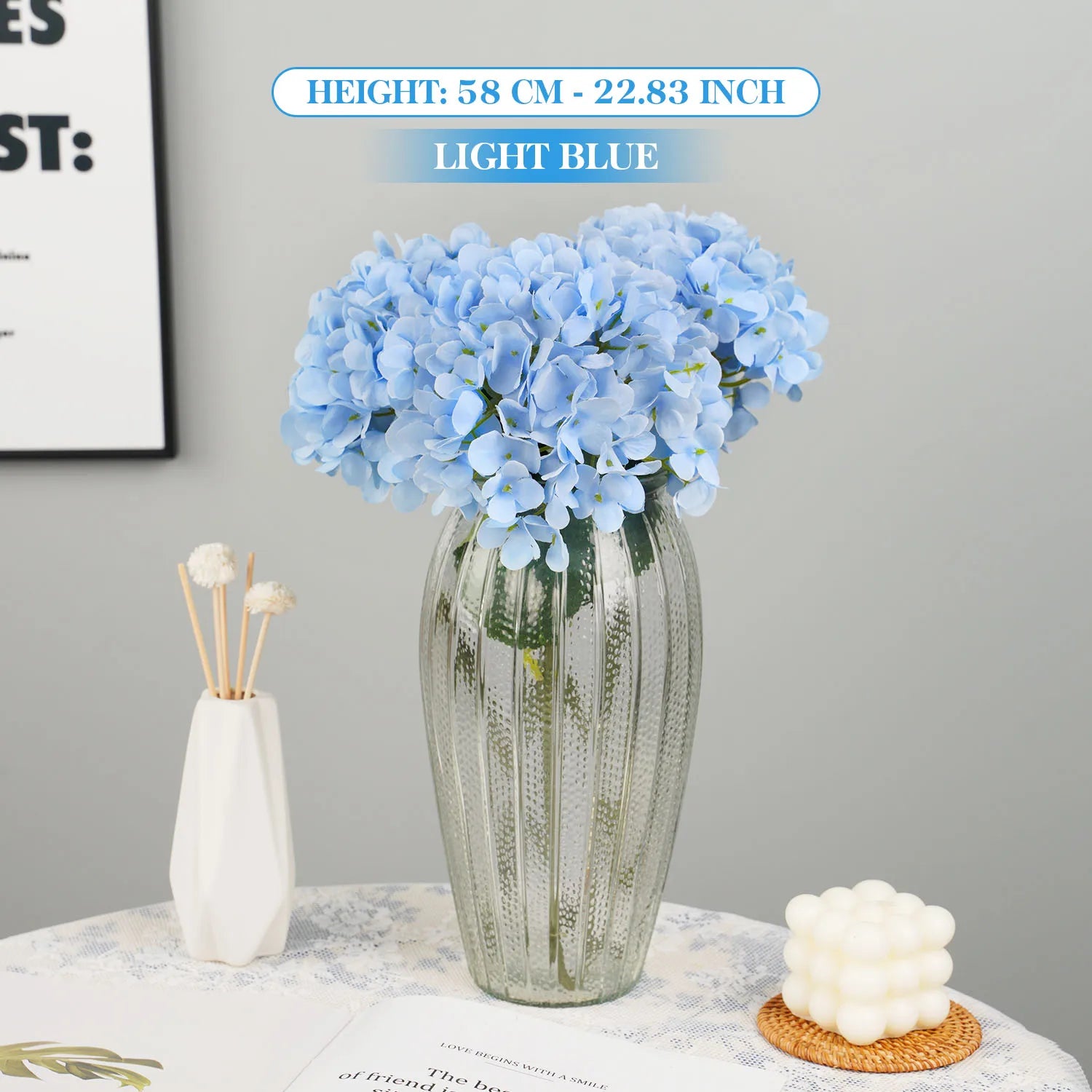 10PCS Artificial Hydrangea Flowers Bouquet – Silk Bulk Artificial Hydrangea Stems