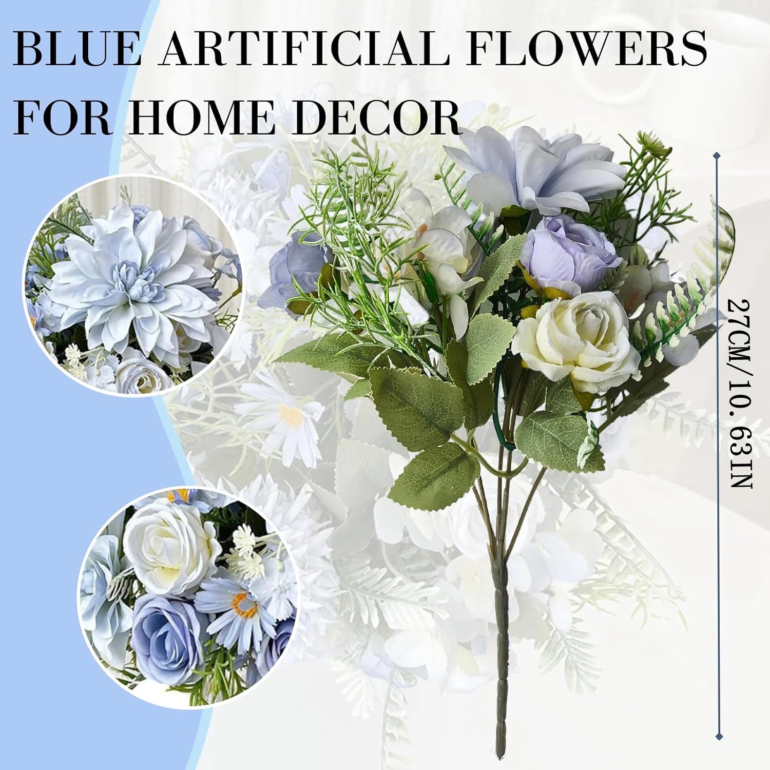 Artificial Rose Bouquet with Dahlia & Hydrangea Fillers – Colorful