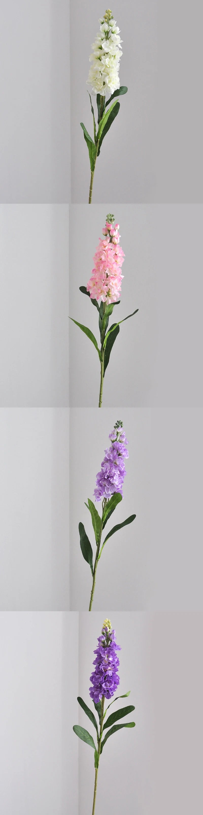 Artificial Hyacinth Flowers Bulk with Green Leaves – Violet Silk Faux Hyacinth Branch