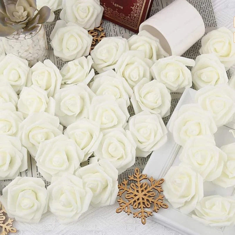 10/20/50PCS Artificial Foam Rose Flowers Bulk – PE Faux Rose Heads