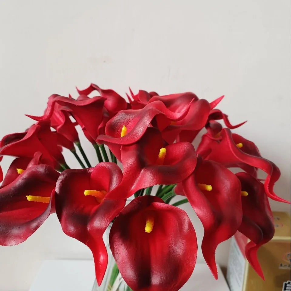 Bulk Real Touch Artificial Calla Lily Flowers (1/5/10/20 PCS) – Premium Latex Look Faux Calla Lily Bouquet