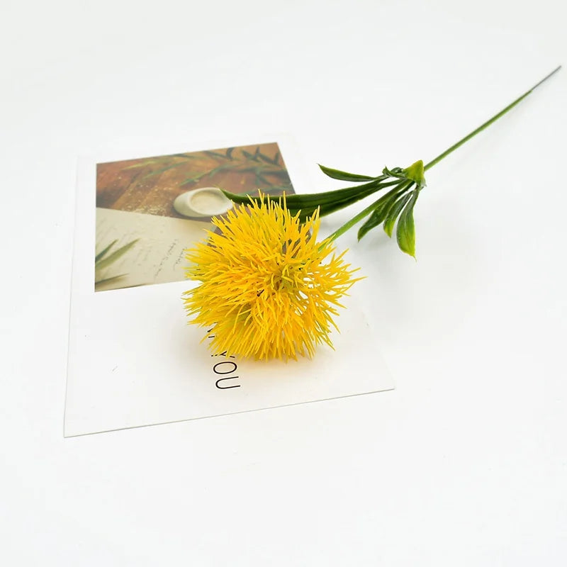 5/10PCS Artificial Dandelion Flower Bouquet Bulk – Plastic Faux Vase Arrangement