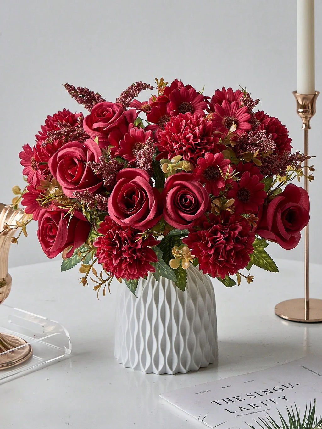 Artificial Rose & Daisy Bouquet 1/3PCS – Silk Fake Flowers