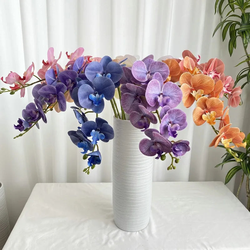 38" Artificial Butterfly Orchid Bouquet Bulk – 9-Head Faux Phalaenopsis Orchids