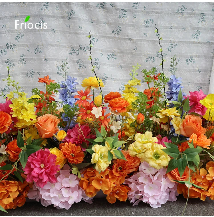 Artificial Rose & Delphinium Arch Arrangement Bulk – Silk Floral Backdrop Row