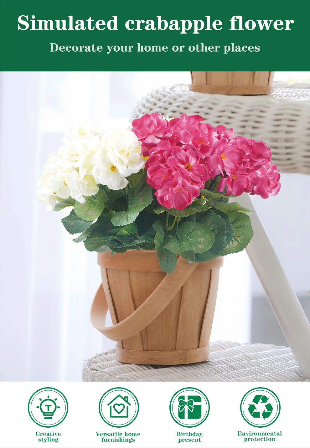 Artificial Begonia Silk Bouquet Bulk – 4/6Pcs