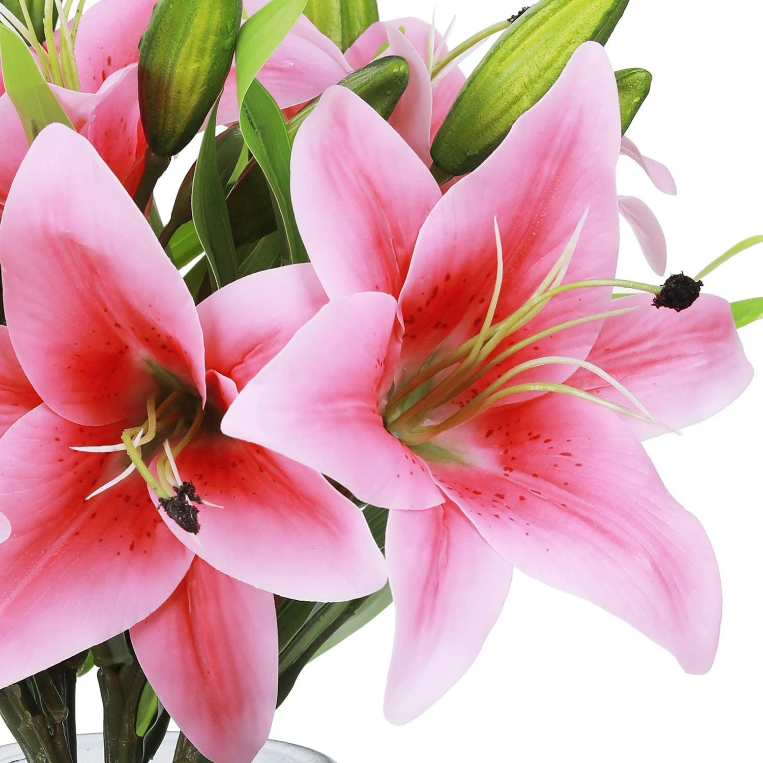 5 Bouquets Artificial Tiger Lily Flowers – Real Touch Faux Lily Bouquets