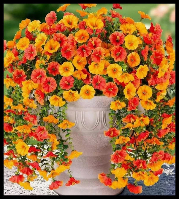 Artificial Morning Glory Flower Vine – Silk Hanging Floral Garland for Wedding Arch, Outdoor Garden Decor, Valentine’s Day Wreath, DIY Home Decorations