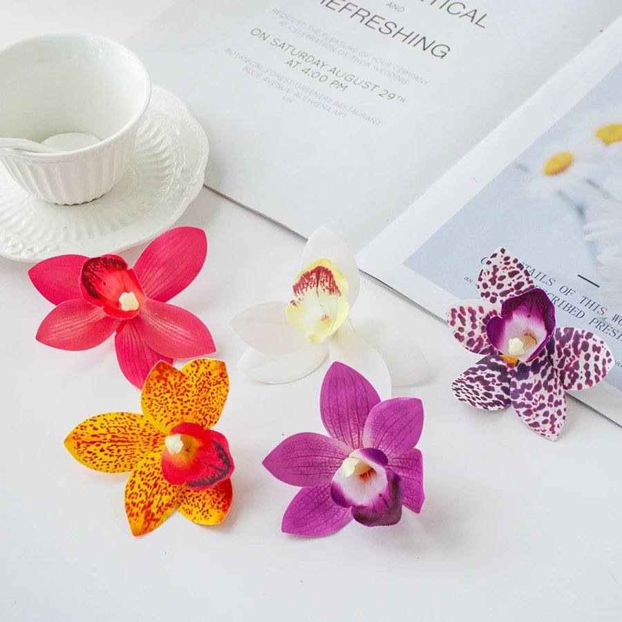 Artificial Orchid Flower Heads (50/100pcs) – Silk