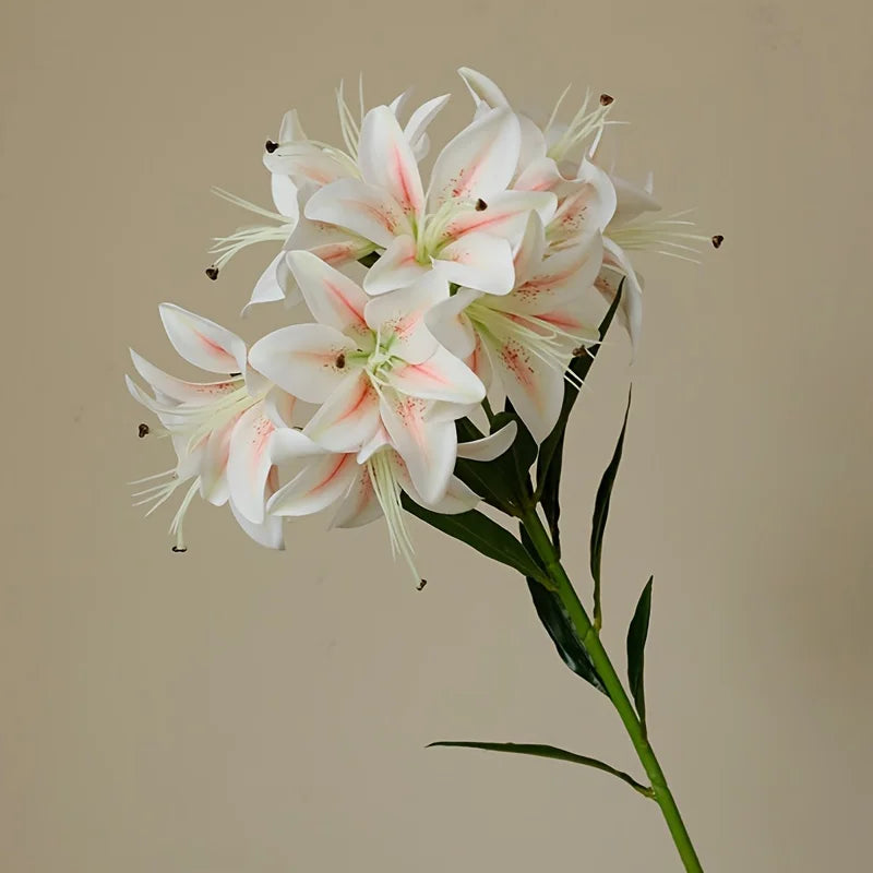 10 Head Artificial Lily Flower Branch – Silk Faux Lily
