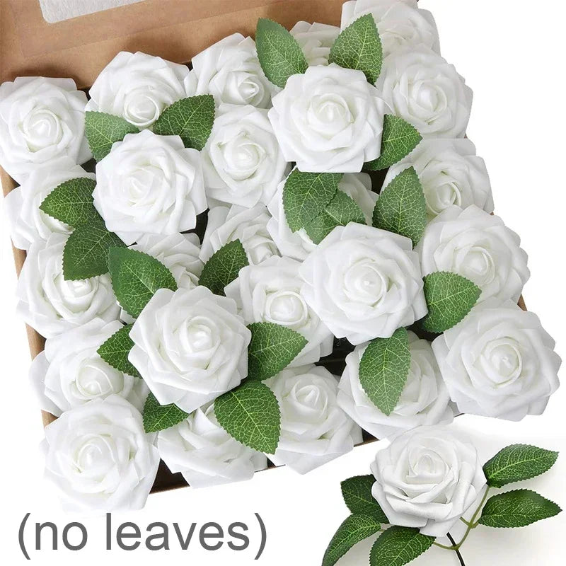 Artificial Red Foam Roses – Velvet DIY Wedding Flower Set