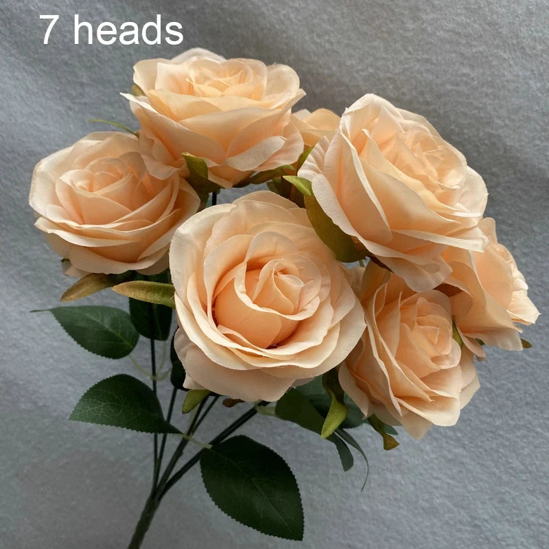 10 Heads Artificial Silk Rose Bouquet – Realistic Faux Roses for Wedding Centerpieces, Party Decor, Home & Garden Floral Arrangement, Valentine’s Day Gift