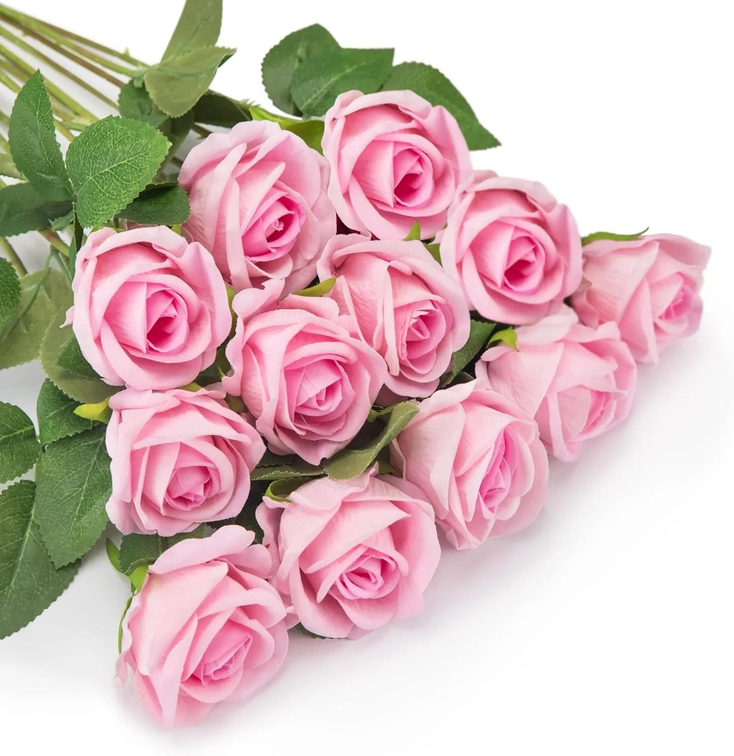 50PCS Bulk Artificial Velvet Roses – Faux Wedding Bouquet Flowers