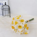 Artificial Daffodil Flower Bouquet – 6PCS Bundle Faux Daffodil Flowers for Wedding Decor, Home Arrangement, Spring Centerpieces & Event Decorations