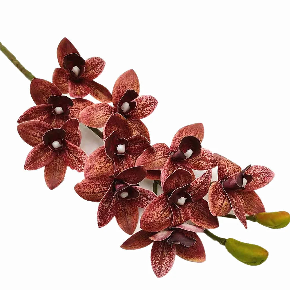 Artificial Real Touch Orchid Plant – 10 Head PU Tropical Orchid Stem