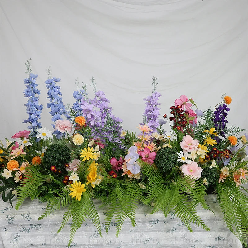 Artificial Rose & Delphinium Arch Arrangement Bulk – Silk Floral Backdrop Row