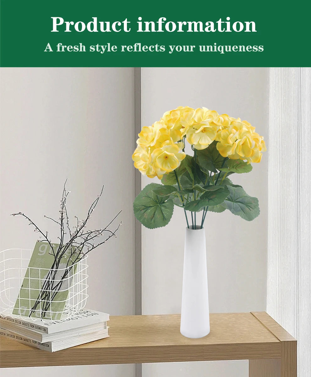 Artificial Begonia Silk Bouquet Bulk – 4/6Pcs