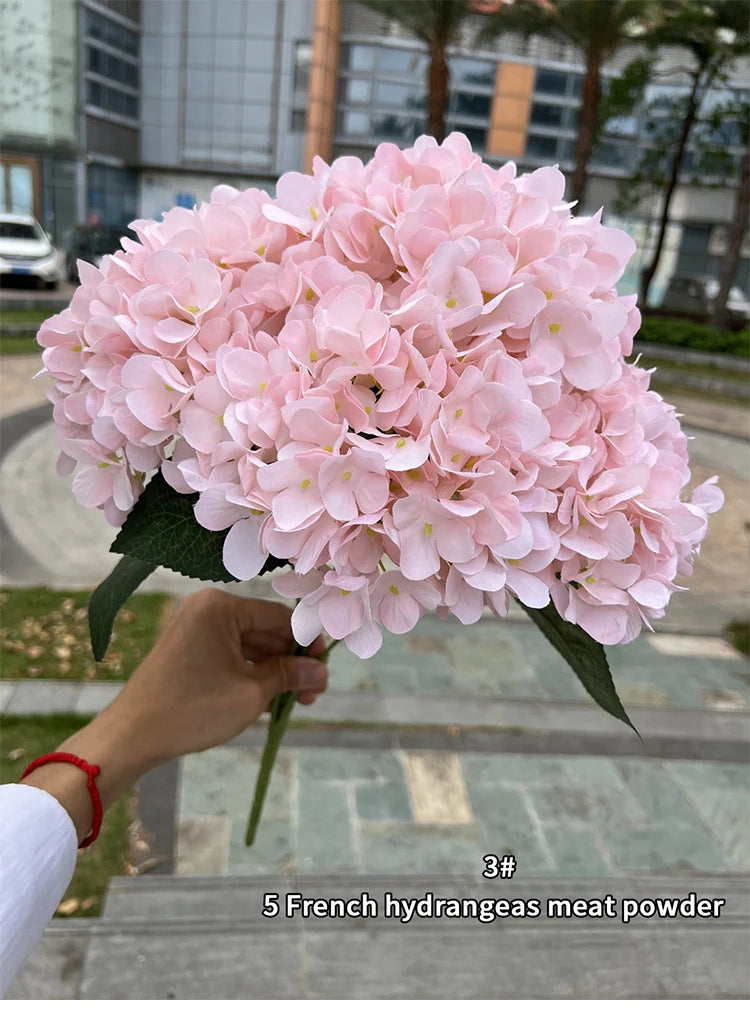 Artificial Hydrangea Bouquet – 5 Heads Silk Flowers