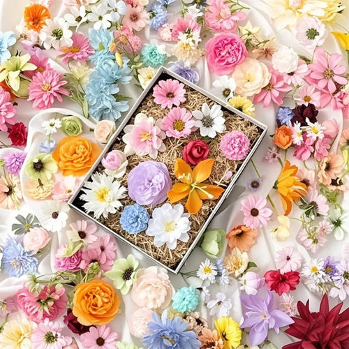20/52PCS Mixed Artificial Silk Flower Heads Bulk – Realistic Faux Rose Set