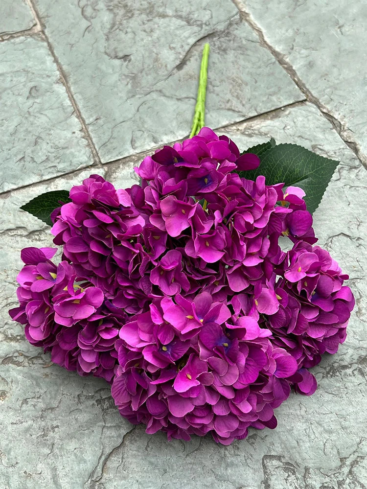 Artificial Hydrangea Bouquet – 5 Heads Silk Flowers