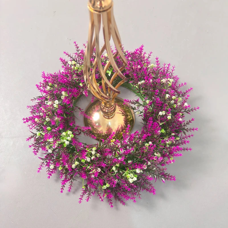 Artificial Lavender Wreath Set – Hanging Lavender Wreaths for Indoor/Outdoor