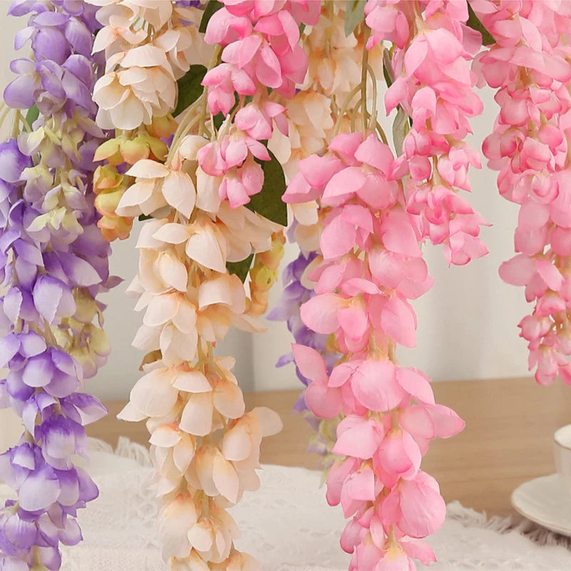 Artificial Wisteria Flower Garlands 5 Forks – Silk Hanging Vine